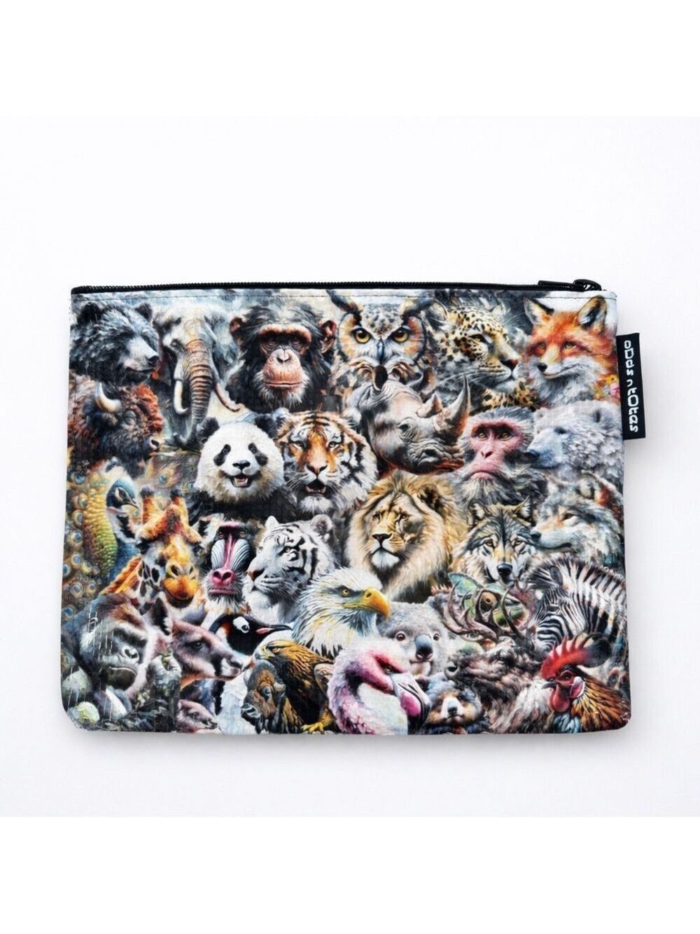 Odds n Totes Wildlife Animal Print Zip Pouch NWOT
